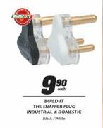 Build It The Snapper Plug Industrial & Domestic Black/White-Each