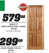 Build It Kayo Dipped Pine 6 Panel Door-813mmx2032mm