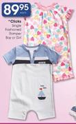 Clicks Single Fashioned Romper Boy Or Girl-Each