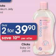 Clicks Baby Oil-2x200Ml