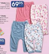 Clicks Baby 2 Pack Leggings Girls, Boys Or Unisex-Per Set