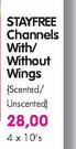 Stayfree Channels With/Without Wings-4x10's