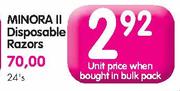 Minora II Disposable Razors-24's Each