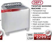 Defy Twin Tub Washing Machine-13kg(DTT165)