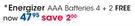 Energizer AAA Batteries 4+2 Free