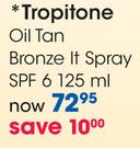 Tropitone Oil Tan Bronze It Spray SPF 6-125Ml
