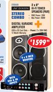 Dixon Digital Karaoke Amplifier ST02USB+2x8" Hi-Fi Tower Speakers(Pair)