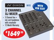 Dixon 3 Channel DJ Mixer MIX3