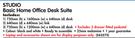 Studio 750x1600x640mm Desk,640x640mm Link 750x1200x640mm Desk-Per Bundle