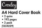 Croxley A4 Hard Cover Book-Per 2 Pack