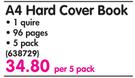 Croxley A4 Hard Cover Book-Per 5 Pack
