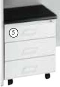 Studio 3 Drawer Mobile Pedestal 470x400x415mm