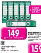 Lever Arch Value Pack 10 Pack Plus 2 Mini