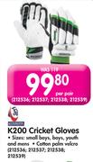 Kookaburra K200 Cricket Gloves-Per Pair