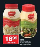 Nola Original/Lite Mayonnaise-750gm Each
