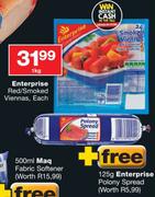 Enterprise Red/Smoked Viennas-1kg-