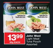 John West Light Meat Tuna Pouch-85gm Each