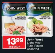 John West Light Meat Tuna Pouch Assorted-85g Each