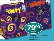Cadbury Chocolate Egg(Twirl 325g,Wispa 313g)-Each