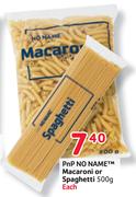 PnP No Name Macaroni / Spaghetti-500g Each