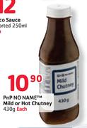 PnP No Name Mild / Hot Chutney - 430g 