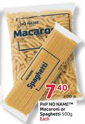 PnP No Name Macaroni Or Spaghetti-500G Each