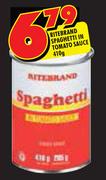 Ritebrand Spaghetti In Tomato Sauce-410g