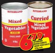 Ritebrand Mixed/Curried Mixed Vegetables-410g Each