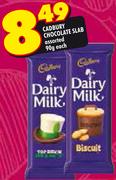 Cadbury Chocolate Slab Assorted-90g Each