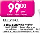 Elegance 2 Slice Sandwich Maker ELSM-07