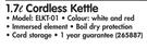 Elegance 1.7L Cordless Kettle ELKT-01