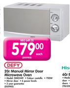Defy 20L Manual Mirror Door Microwave Oven DMO349
