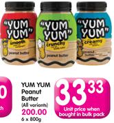 Yum Yum Peanut Butter(All Variants)-6x800G