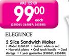 Elegance 2 Slice Sandwich Maker ELSM-07