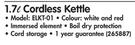 Elegance 1.7L Cordless Kettle ELKT-01