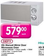 Defy 20L Manual Mirror Door Microwave Oven DMO349