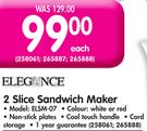 Elegance 2 Slice Sandwich Maker ELSM-07