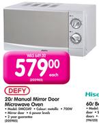 Defy 20L Manual Mirror Door Microwave Oven DMO349