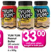 Yum Yum Peanut Butter(All Variants)-6x800G