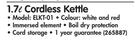 Elegance 1.7L Cordless Kettle ELKT-01 Each