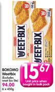 Bokomo Weetbix(Excludes Weet Bix Lite)-6x450g