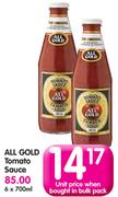All Gold Tomato Sauce-6x700ml