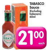 Tabasco Sauce(Excluding Habenero0-60ml Each