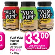 Yum Yum Peanut Butter(All Variants)-6x800g