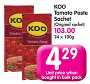 Koo Tomato Paste Sachet(Original Sachet)-24x100g
