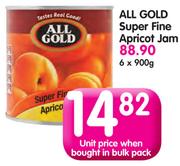 All Gold Super Fine Apricot Jam-6x900g