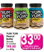 Yum Yum Peanut Butter(Smooth Or Crunchy)-6x800G