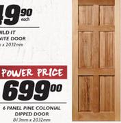 6 Panel Pine Colonial Dipped Door 813x2032mm