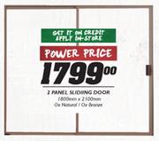 2 Panel Slidling Door-1800mm x 2100mm