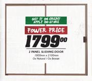 Ox Natural / Ox Bronze 2 Panel Sliding Door-1800mm x 2100mm